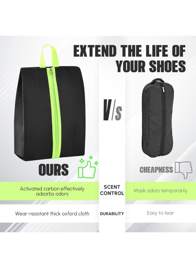 سيوسي Smell Proof Shoe Cleat Bag, Water-Resistant Odor Absorbing Cleat Organizer with Zipper, Lightweight Shoe Pouches for Travel Golf, Soccer, Gym & Work, Carbon-Lined Odor Control (2-Pack, Black) - Image 4